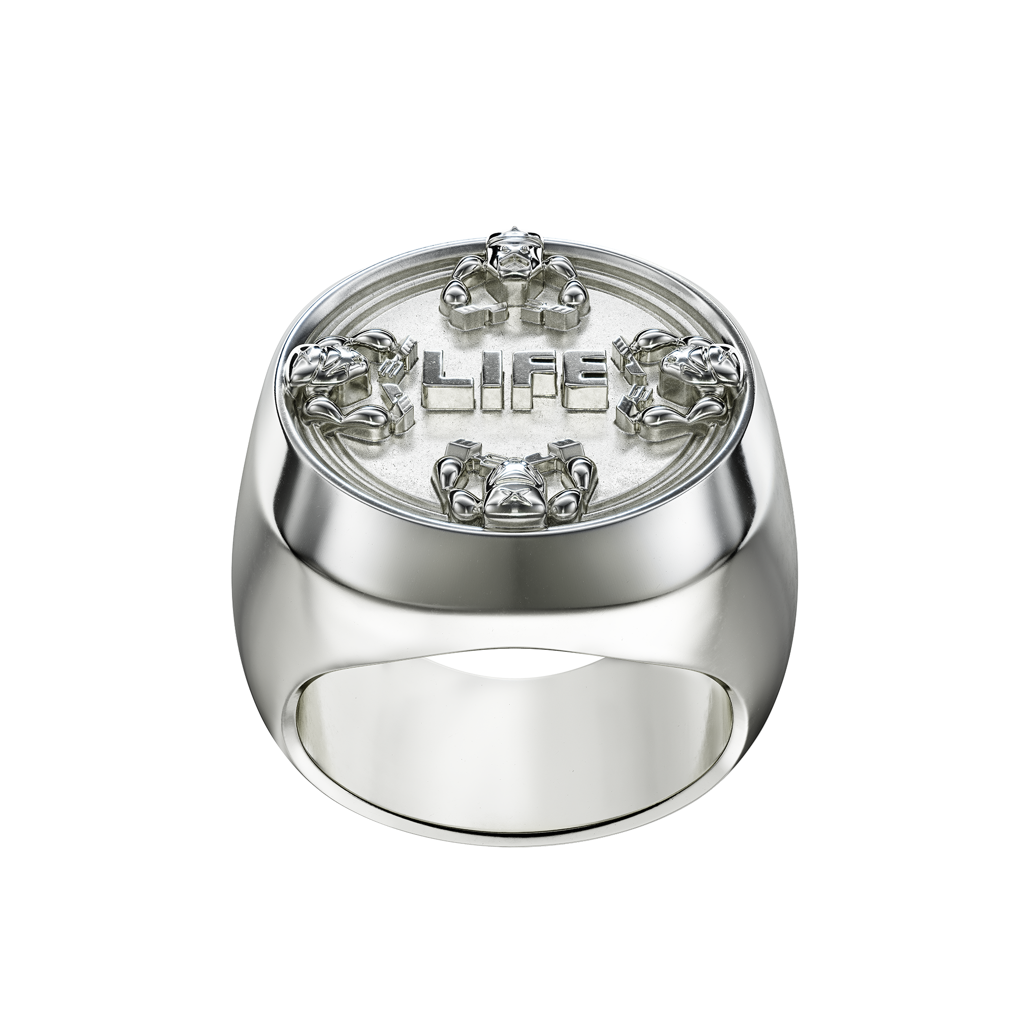 A detail of Life Ring in Silver